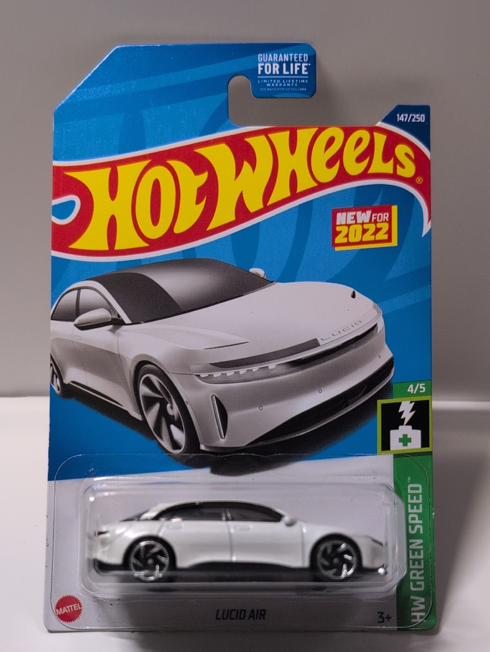 Hot Wheels Lucid Air HW Green Speed White 2022 Mattel NEW Ships Secure In Box